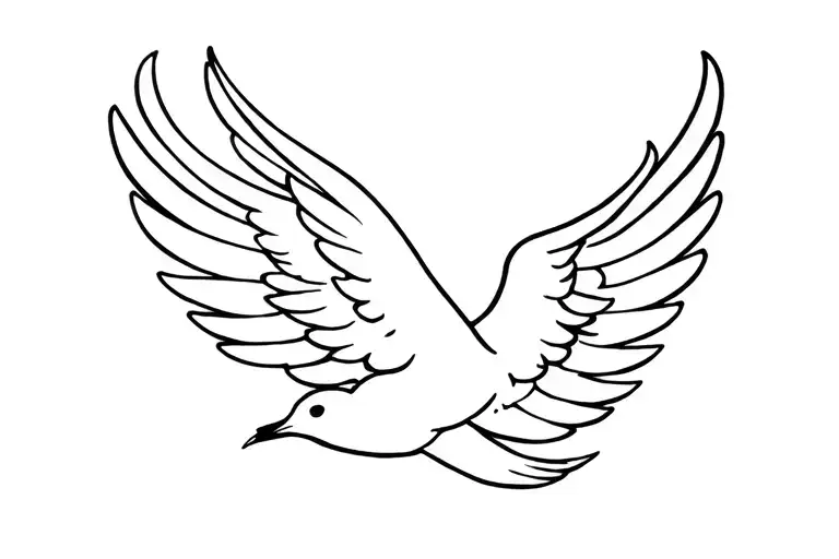 Semicolin With Dove Wings Spread