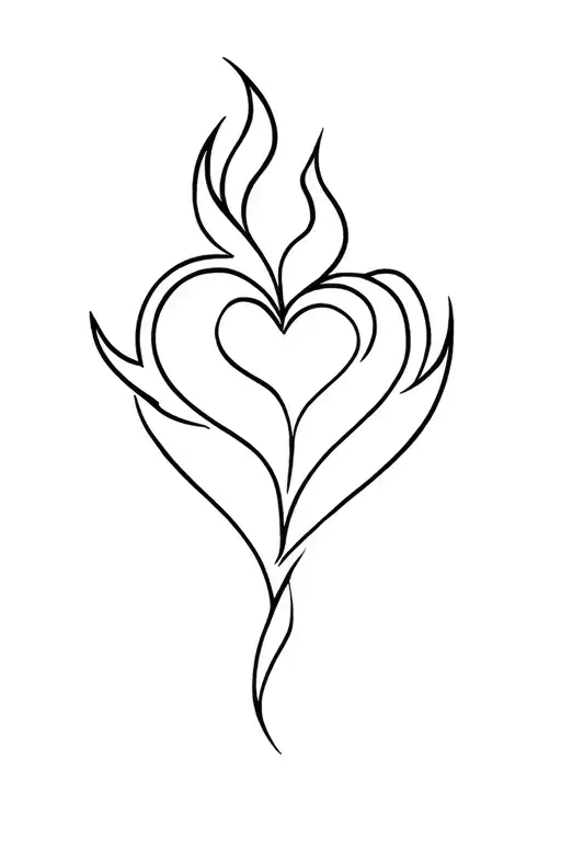 A Line With A Heart On Fire