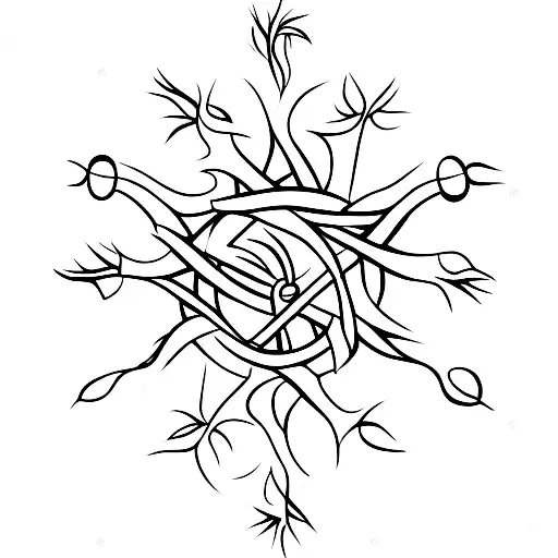 Cross With Crown Of Thorns Circeling It