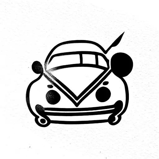 Vw Car With Musical Notes