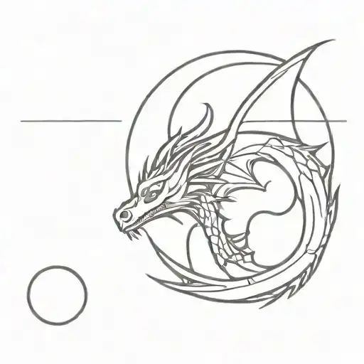 Dragon And Moon