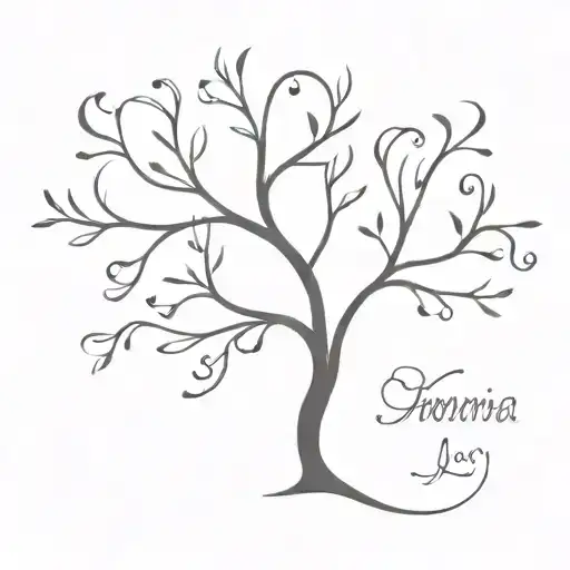 A Tree Made Of The Cursive Words I Wanna Linger