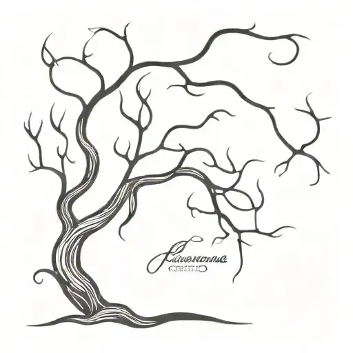 A Tree Made Of The Cursive Words I Wanna Linger