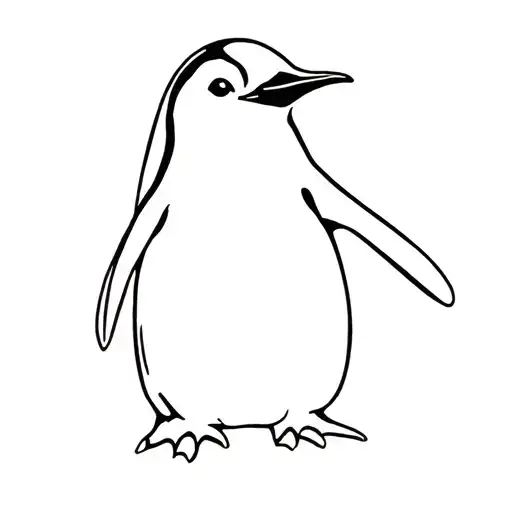 Line Art Penguin