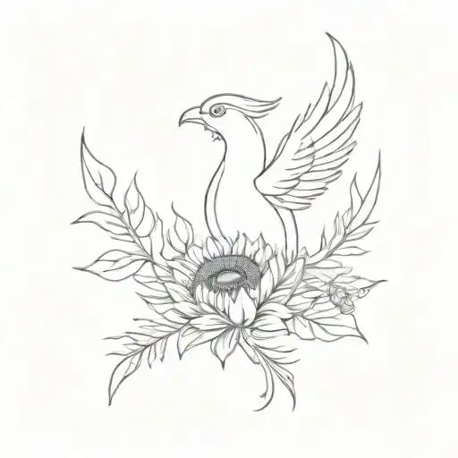 Phoenix Made Of Sunflowers