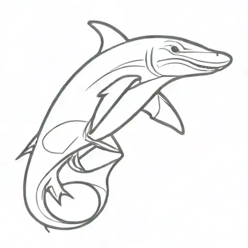 Hammerhead Shark One Line