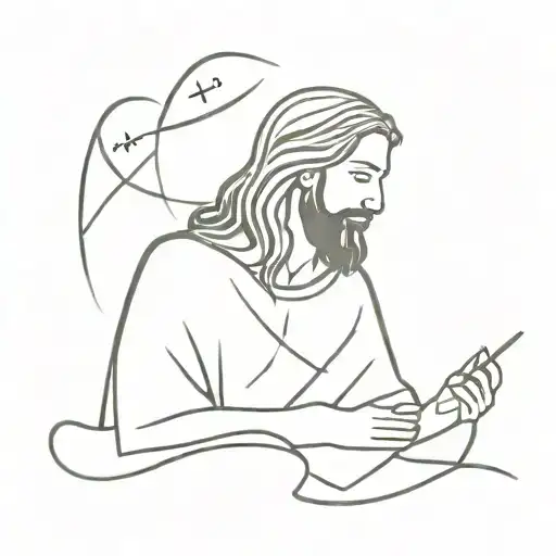 Jesus Is Thinking About Math Formulas Flowing