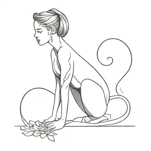 Small Lines Only Use Black Submissive Tattoo Design