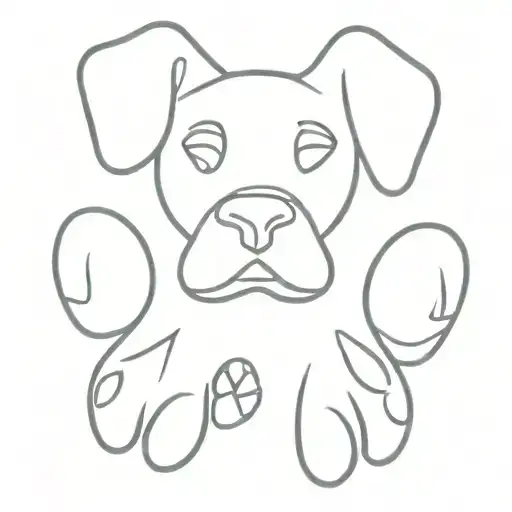 Lucy Mae Dog Paw Print Surrounded