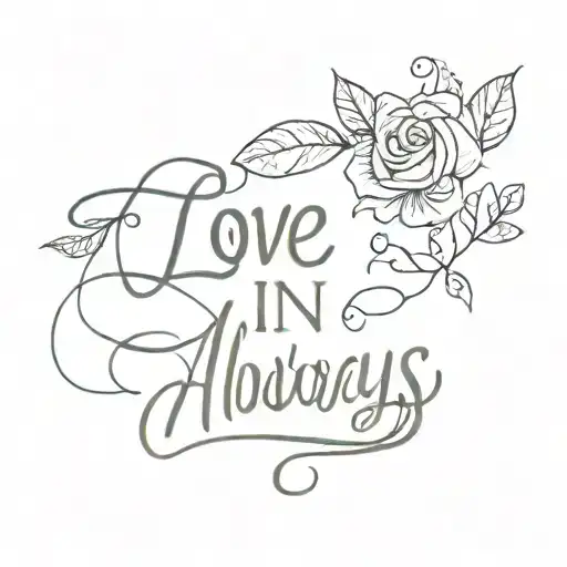 Love Always In Cursive Font
