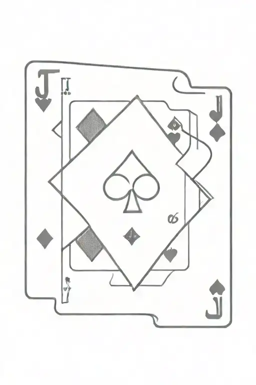 Mini Tattoo Of J Of Poker Deck
