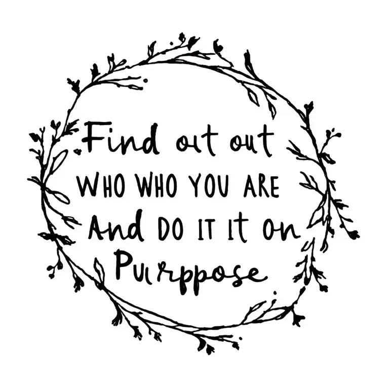A Minimalist Design With The Quote 'Find Out Who You Are And Do It On Purpose'