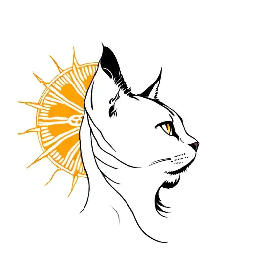 Cat Profile And Japanese Sun