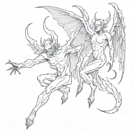 Demon Hell Fight Ghosts Angels