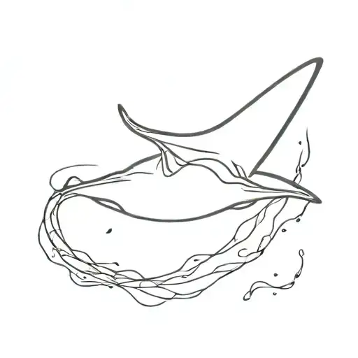 Fineline Mantaray Ocean Inspired Tattoo Pretty And Minimalistic