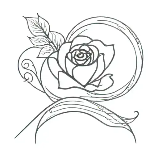 Heart Made Wave And Rose