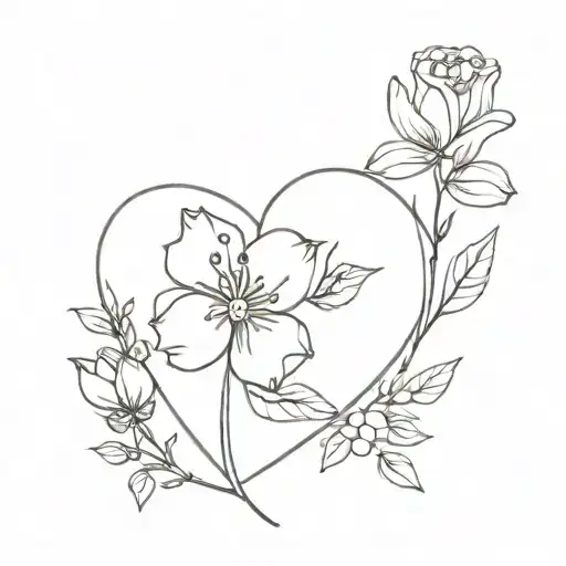 Birth Month Flower And Heart