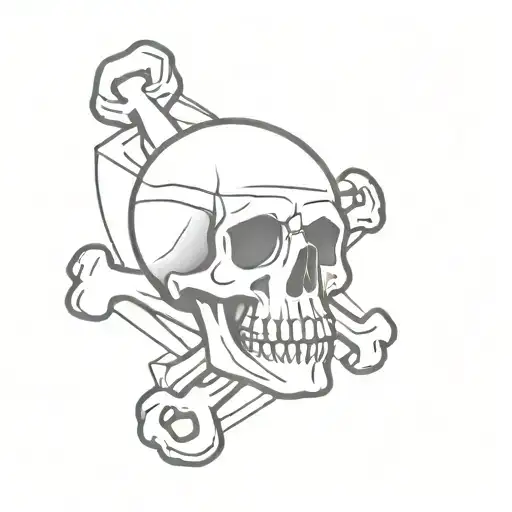 Skull And Crossbones Basic Forearm Tattoo Idea