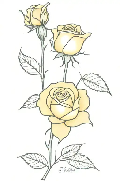Simple Single Small Yellow Rose