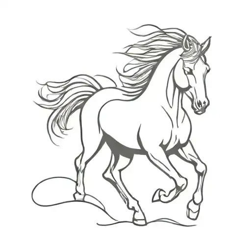 One Line Horse