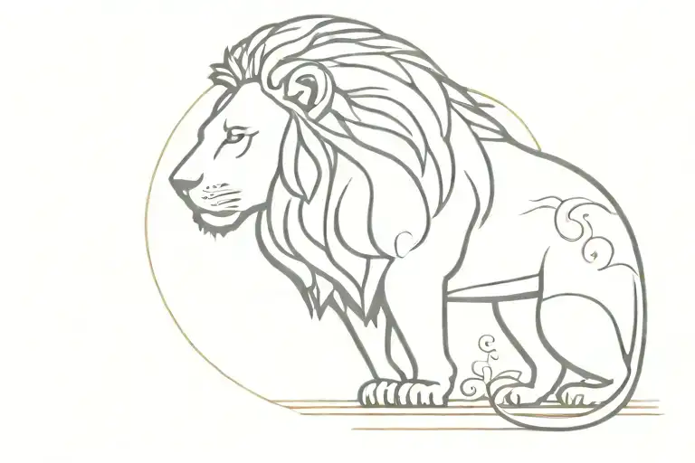 Lion In Frount Of Temple Lamp Stand