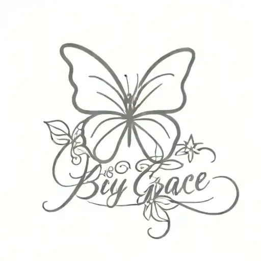 By Grace Through Faith With Butterfly