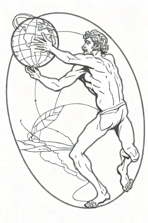 A Greek God Trying To Escape From Earth Globe
