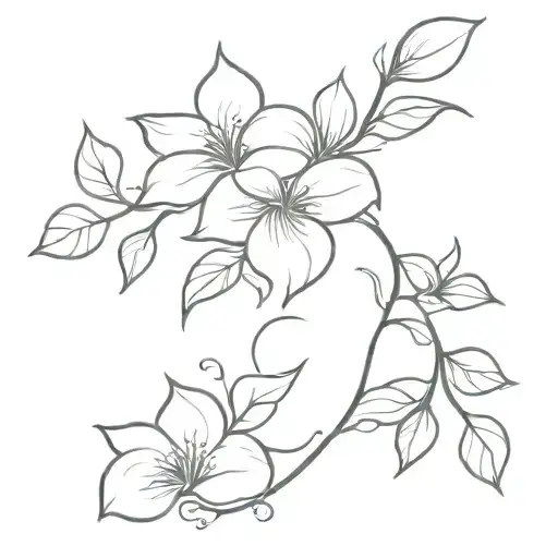 Flower Vine Wrapped From Back Shoulder To Under Arm