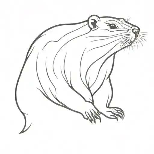 Abstract Minimilist Ground Hog Logo Looking Fierce