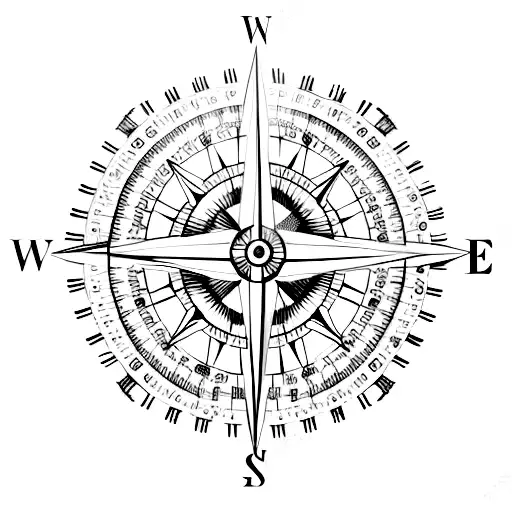 Compass With Footprint