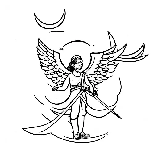 Aggressive Angel With A Sword