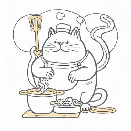 A Very Fat Cat Is Cooking