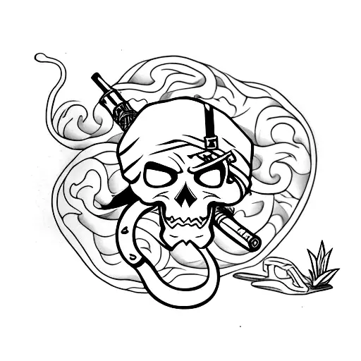 Pirat Skull Cigarret Snake