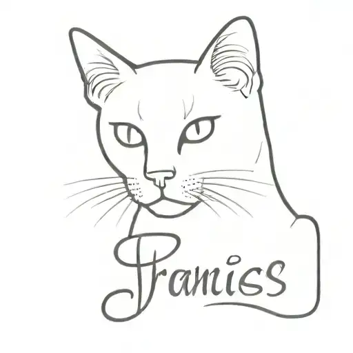 Black Cat With The Name Francis Written On It