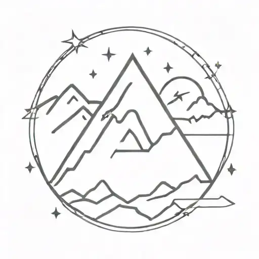 Mountain And Adventure Lifeline In A Triangle