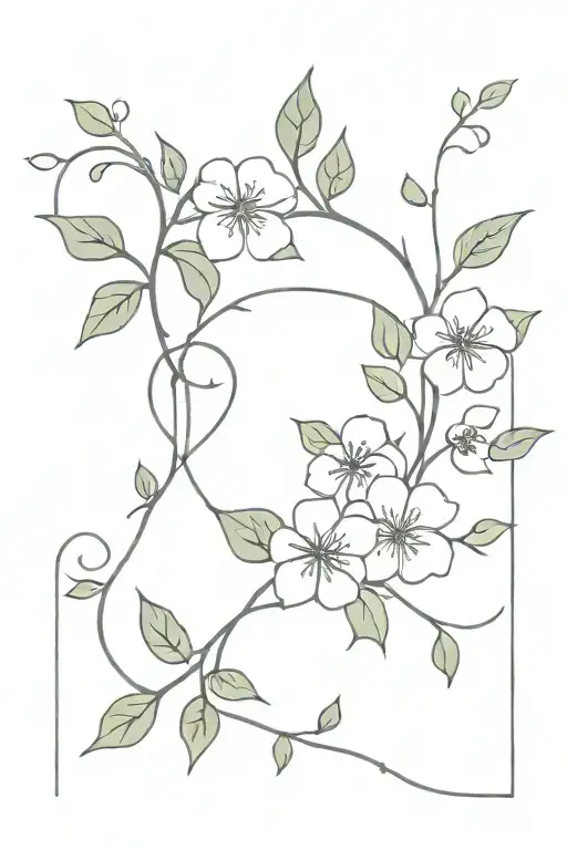 Vine Tattoo With Flowers