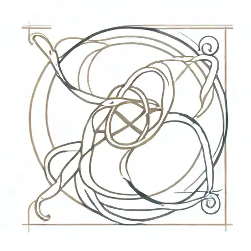 A Minimalist Design Of A Karmic Knot Intertwined With The Symbol Of Karma