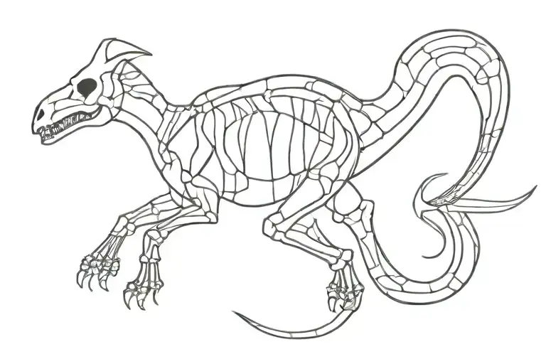 Parasaurolophus Fossil Skeleton In A Death Curl Pose