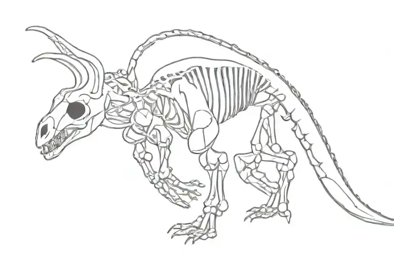 Parasaurolophus Fossil Skeleton Death Pose