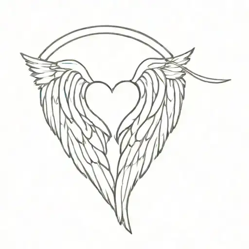 Angel Wings With Halo Symbolizing Lost Loved One