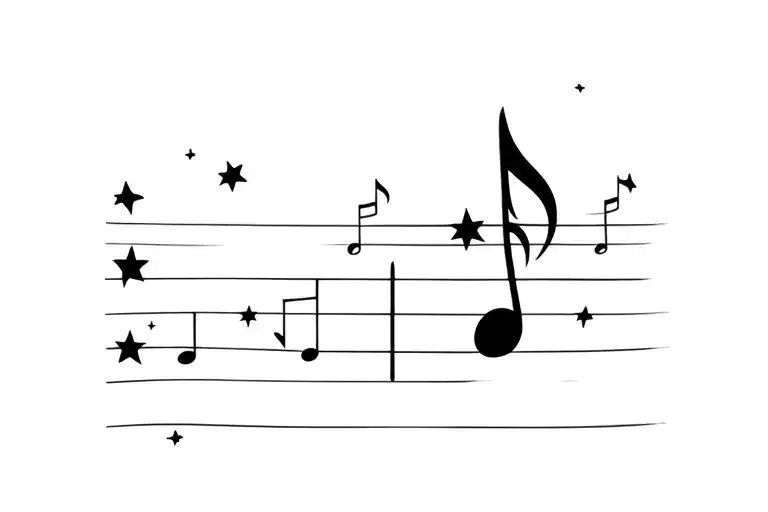 Music Note With Stars