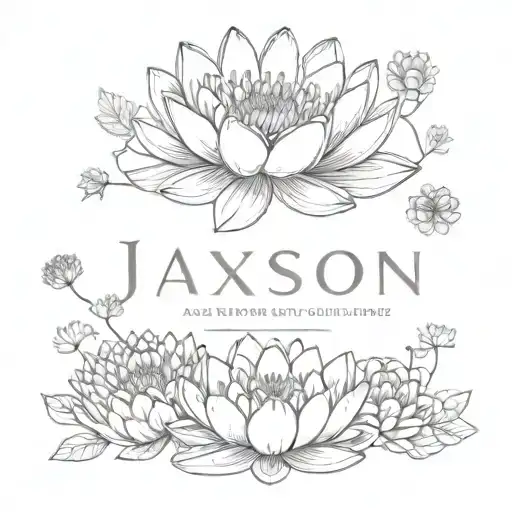 Water Lily And Chrysanthemum Bouquet With The Words Jaxson And Landon