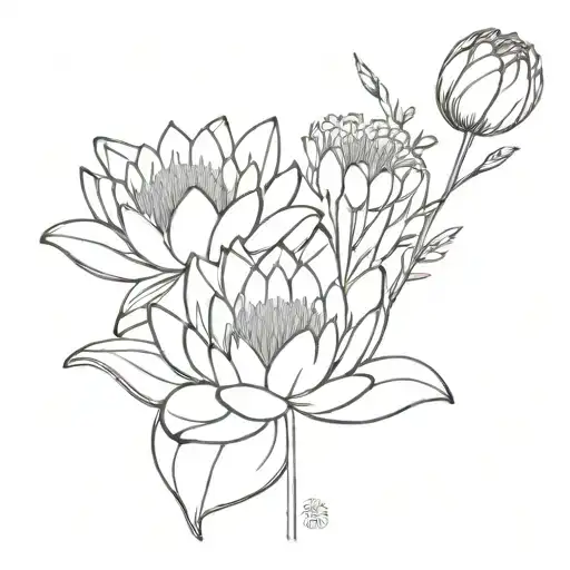 Water Lilly Chrysanthemum Bouquet