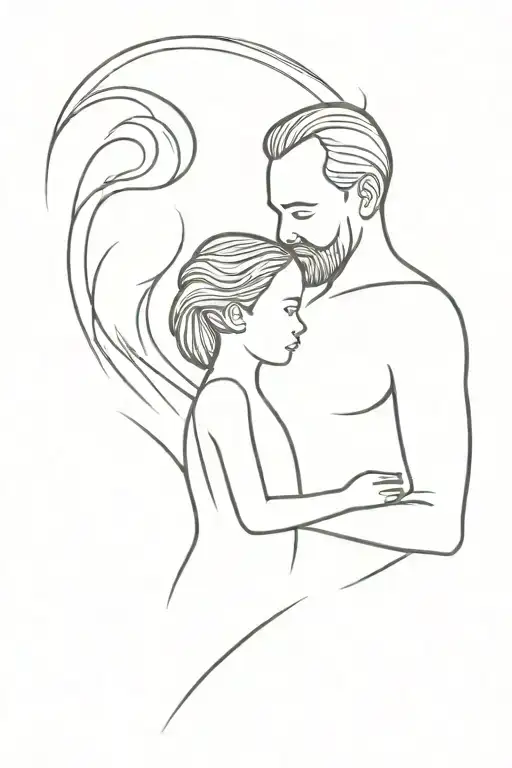 Father And Daughter With Some Flames