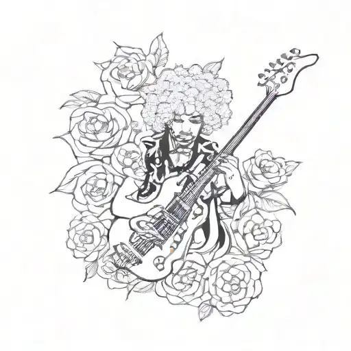 Jimi Hendrix Floral Guitar