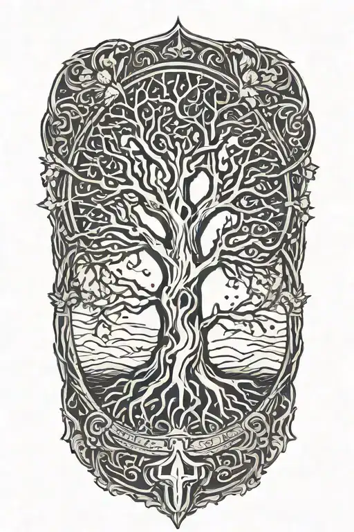 Yggdrasil And Tombstone