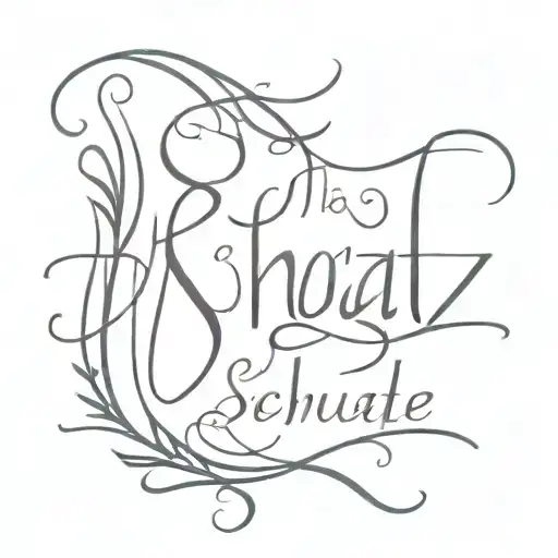 Cursive Lettering For The Word Schatz