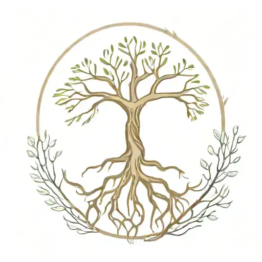 Unalome With Tree Roots