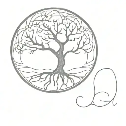 Tree Of Life In A Broken Circle