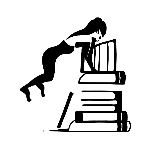 Woman Climbing Out Of A Liquid Book